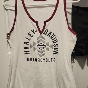 Harley-Davidson White with maroon Women's Tank Top